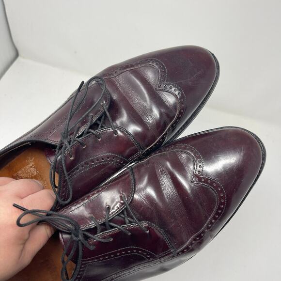 Allen Edmonds Richmond Mens Size 11 Oxford Wingtip Burgundy Leather Shoes main image 5
